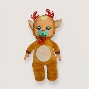 Cry Babies Tiny Cuddles Holly Jolly Reindeer Doll Pacifier Pre-Owned